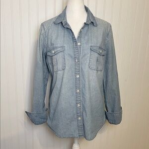 J. Crew Blue Chambray Shirt : size S